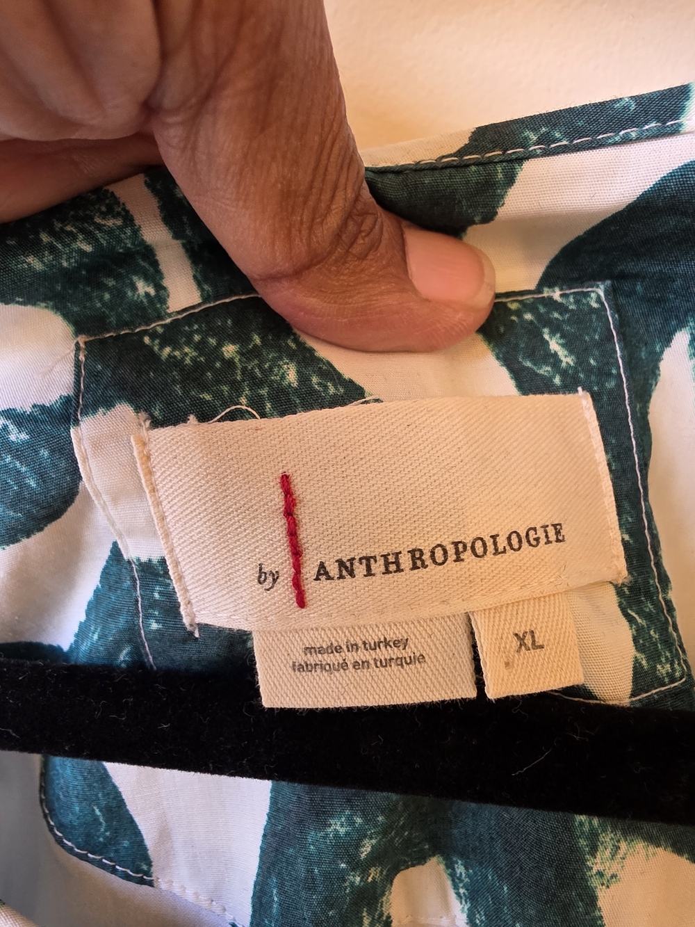 Anthropplogie Somerset Mini In Green Geometric Print - Picture 3 of 4